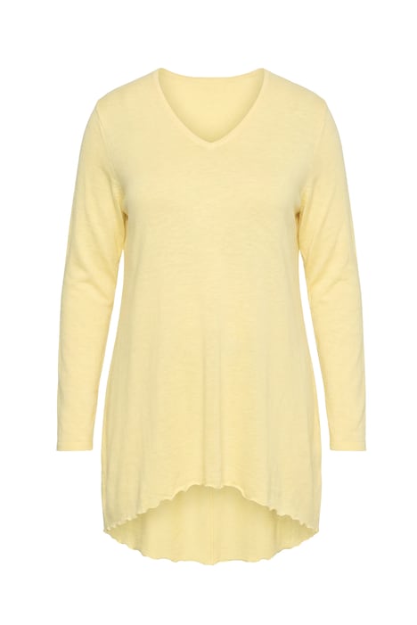 Pullover, A-Linie, leichter Strick, Langarm, Wellensaum