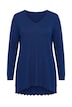 Pullover, A-Linie, leichter Strick, Langarm, Wellensaum