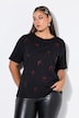 T-shirt, oversized, glitter-strikjes