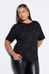 T-shirt, oversized, glitter-strikjes