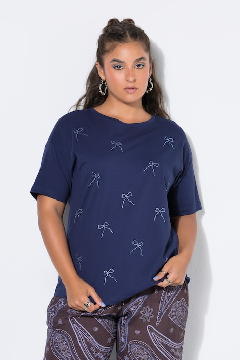 T-shirt, oversized, glitter-strikjes