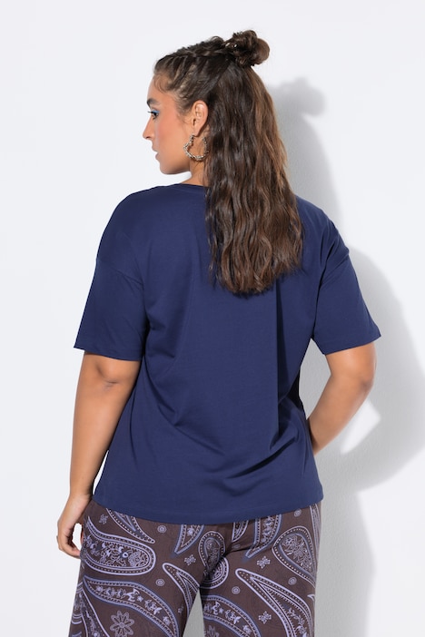 T-shirt, oversized, glitter-strikjes