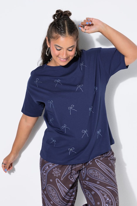 T-shirt, oversized, glitter-strikjes