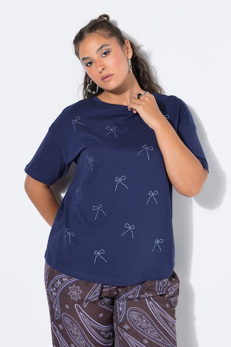 T-shirt, oversized, glitter-strikjes