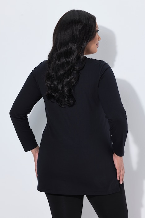 Longshirt, A-lijn, opstaande kraag, lange mouwen