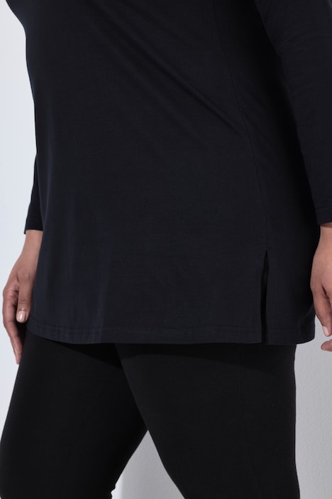 Longshirt, A-lijn, opstaande kraag, lange mouwen