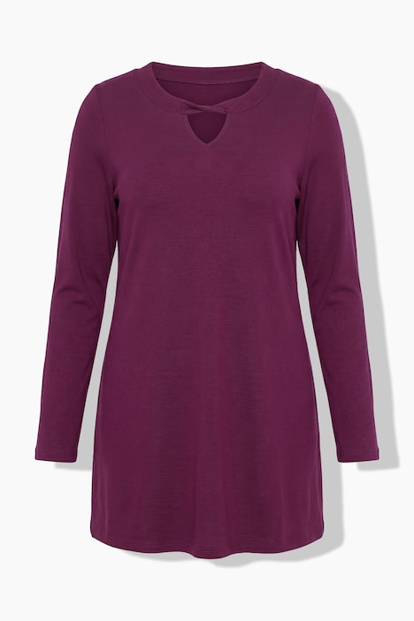 Longshirt, A-lijn, opstaande kraag, lange mouwen