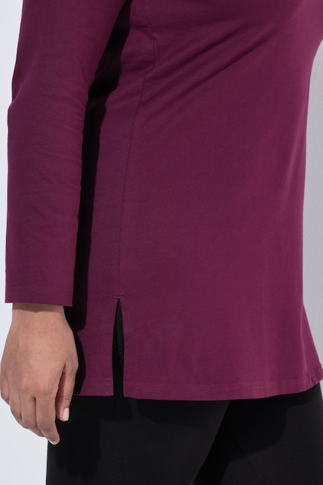 Longshirt, A-lijn, opstaande kraag, lange mouwen
