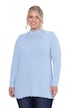 Pullover, A-Linie, leichter Strick, Stehkragen, Wellensaum