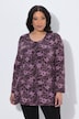 Longshirt, Blüten, A-Linie, Rundhals, Langarm