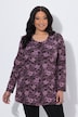 Longshirt, Blüten, A-Linie, Rundhals, Langarm