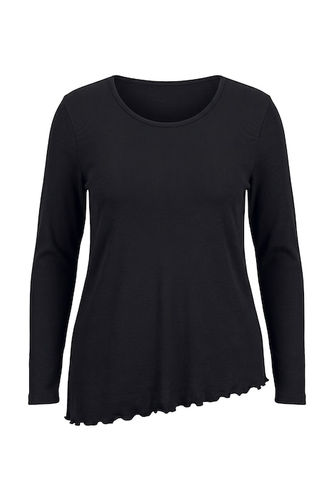 Pullover, A-Linie, leichter Strick, asymmetrischer Wellensaum