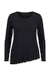 Pullover, A-Linie, leichter Strick, asymmetrischer Wellensaum