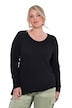 Pullover, A-Linie, leichter Strick, asymmetrischer Wellensaum