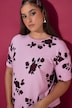 T-Shirt, Oversize Shape, Roses, Halbarm