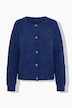 Strickjacke, Noppengarn, Rundhals, Langarm