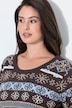 Pullover, Norwegermuster, Stehkragen, Langarm