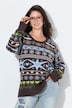 Pullover, Norwegermuster, Stehkragen, Langarm