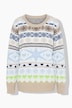 Pullover, Norwegermuster, Stehkragen, Langarm