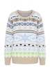 Pullover, Norwegermuster, Stehkragen, Langarm