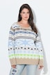 Pullover, Norwegermuster, Stehkragen, Langarm