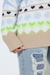 Pullover, Norwegermuster, Stehkragen, Langarm