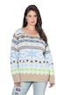 Pullover, Norwegermuster, Stehkragen, Langarm