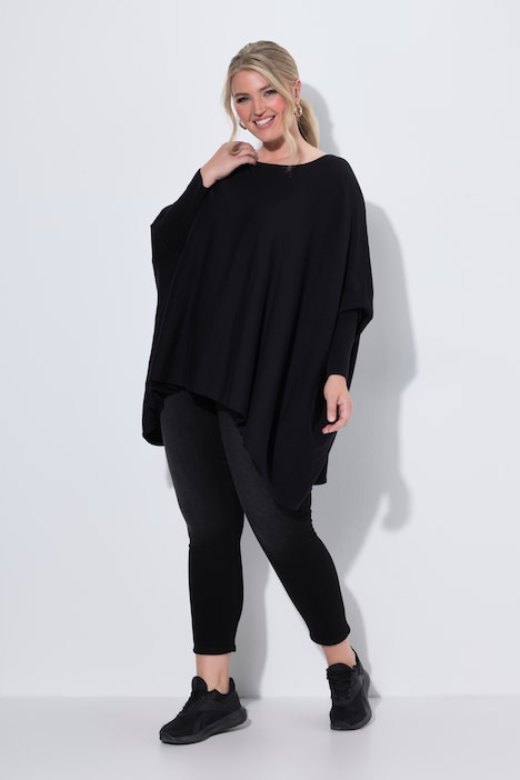 Gebreide poncho, oversized, brede oversized schouders