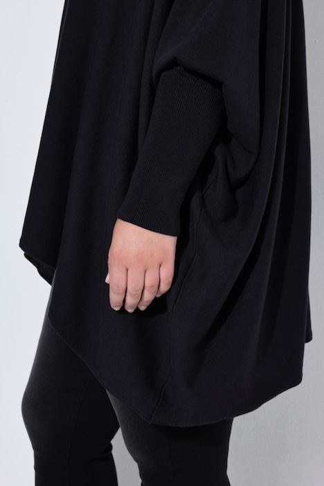 Gebreide poncho, oversized, brede oversized schouders