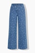 Jeans Mary, Schneeflocken, weites, gerades Bein