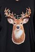 Weihnachts-Shirt, Tiermotiv, V-Ausschnitt, Langarm