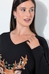 Weihnachts-Shirt, Tiermotiv, V-Ausschnitt, Langarm
