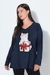 Weihnachts-Shirt, Tiermotiv, V-Ausschnitt, Langarm
