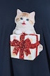 Weihnachts-Shirt, Tiermotiv, V-Ausschnitt, Langarm