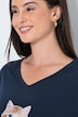 Weihnachts-Shirt, Tiermotiv, V-Ausschnitt, Langarm