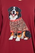 Weihnachts-Shirt, Tiermotiv, V-Ausschnitt, Langarm