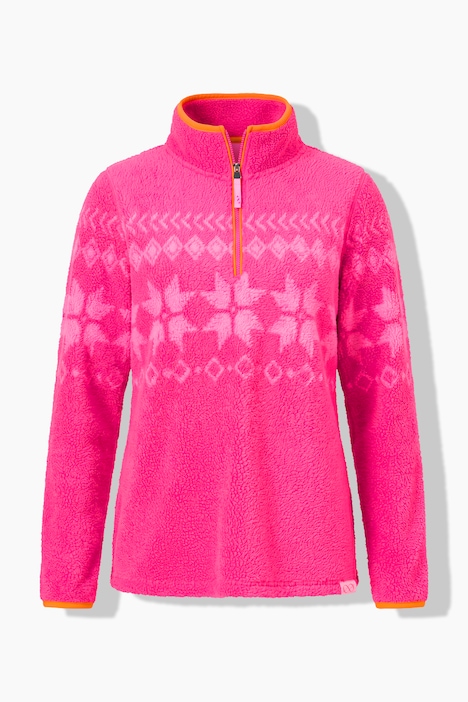 Norweger, Teddy-Fleece-Sweatshirt, Stehkragen