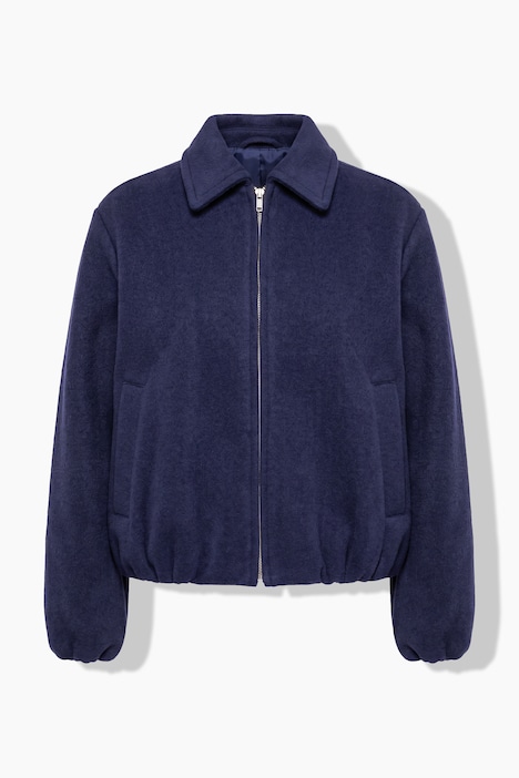 Wolloptik-Blouson, Loose Shape, elastische Abschlüsse