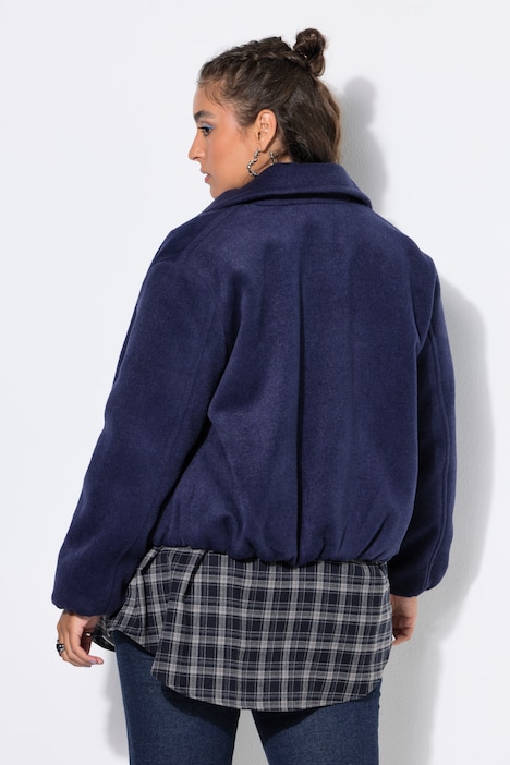 Wolloptik-Blouson, Loose Shape, elastische Abschlüsse