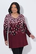 Longshirt, luipaardpatroon, A-lijn, V-hals, lange mouwen