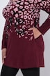 Longshirt, luipaardpatroon, A-lijn, V-hals, lange mouwen