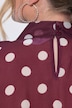 Bluse, oversized, Polka-Dots, Stehkragen, Fledermaus-Langarm