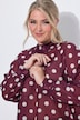 Bluse, oversized, Polka-Dots, Stehkragen, Fledermaus-Langarm