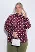 Bluse, oversized, Polka-Dots, Stehkragen, Fledermaus-Langarm