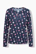 Weihnachts-Shirtbluse, Tunika-Ausschnitt, Langarm