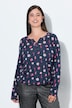 Weihnachts-Shirtbluse, Tunika-Ausschnitt, Langarm