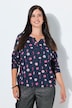 Weihnachts-Shirtbluse, Tunika-Ausschnitt, Langarm