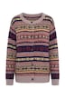 Strickjacke, Norwegermuster, Rundhals, Langarm