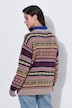 Strickjacke, Norwegermuster, Rundhals, Langarm