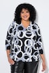 Shirt, Kreise, Kelchkragen, 3/4-Arm
